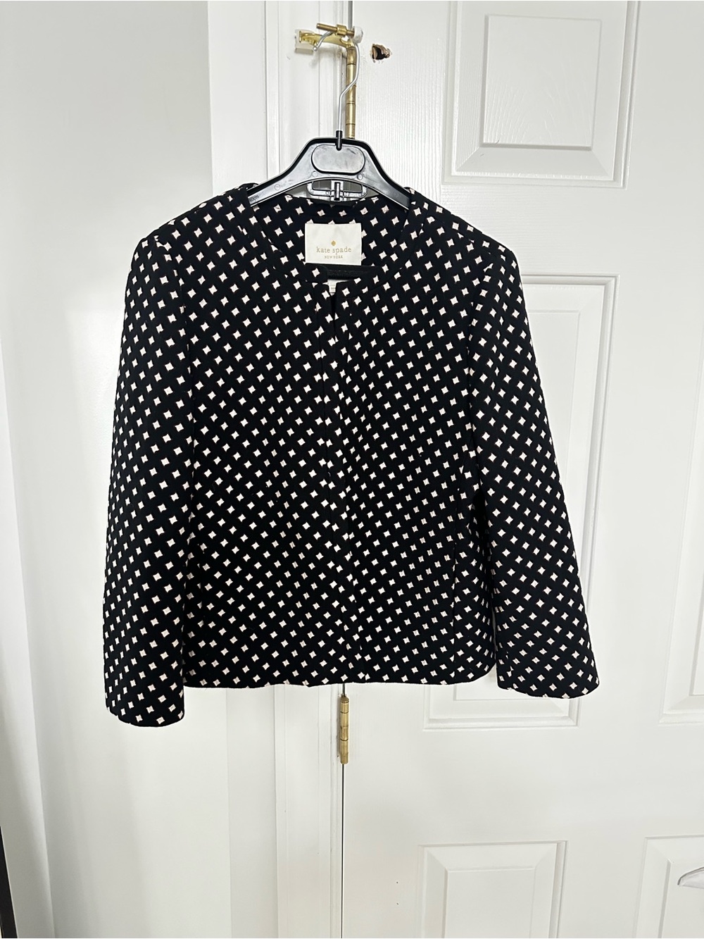 kate spade Black and White Geometric Print Jacket